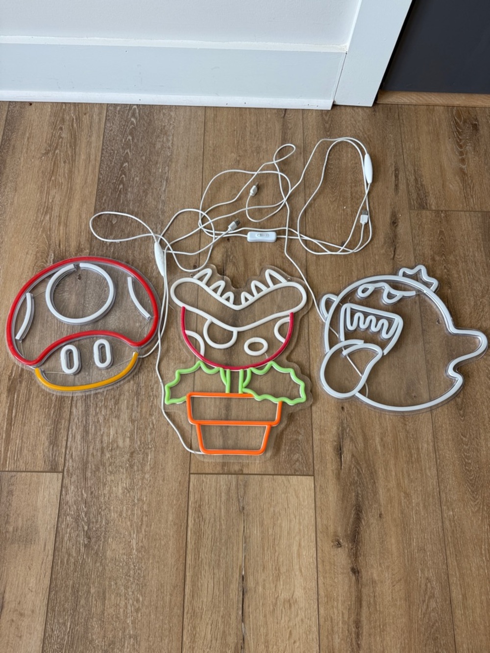 Neon Video Game Character Wall Art - Multicolor